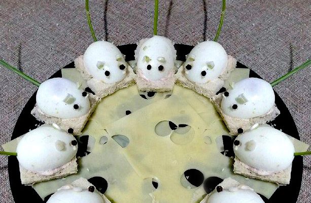 Topolini di uova sode ripiene