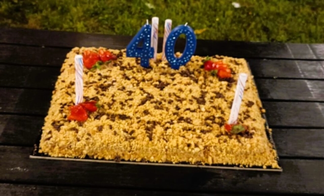 Torta compleanno Pisa Sbriciolona al Caffè, rostivendolo catering food truck