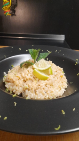 ricetta risotto al mojito, rum, menta, lime, RostiChef catering pisa